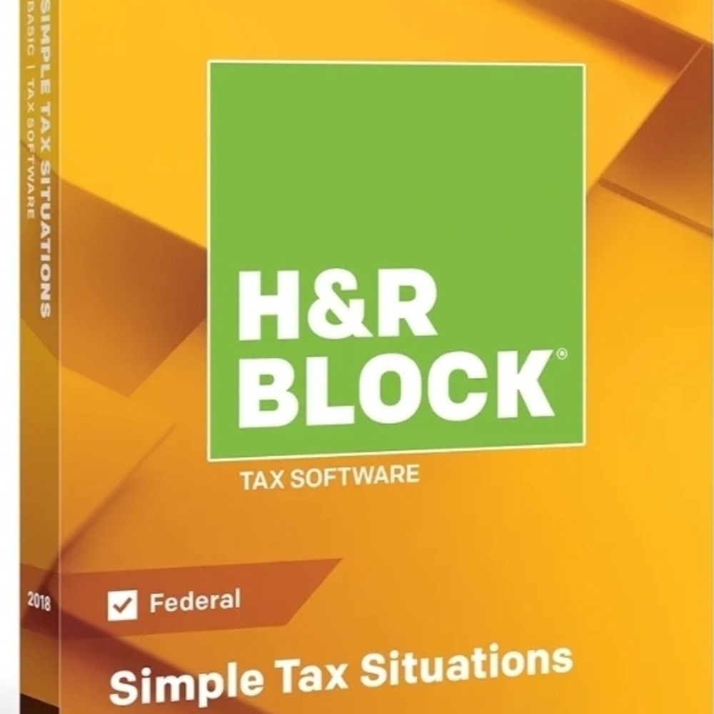 H&R Block Simple Tax Situations Tax Software - Green & Orange